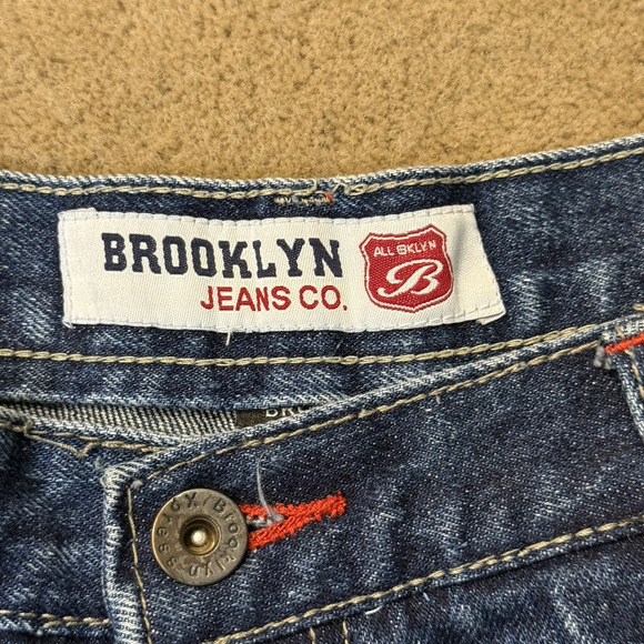 Vintage Brooklyn Xpress Shorts Mens Denim Jorts Faded Baggy JNCO Style 36x13 - Picture 3 of 10